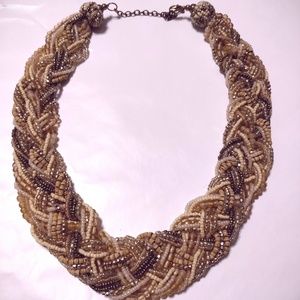 Francesca's Beaded Necklace Rose Tones